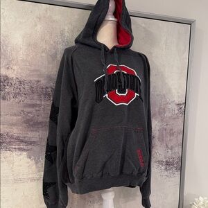 Ohio State Grey Hoodie Sweater w beaded star sleeves
